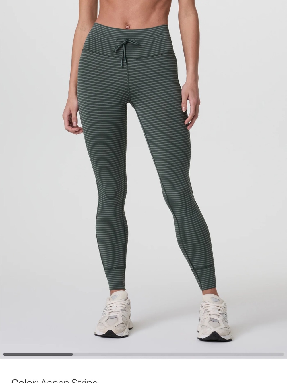 Vuori Aspen Stripe High-Rise Leggings in Forest Stripe